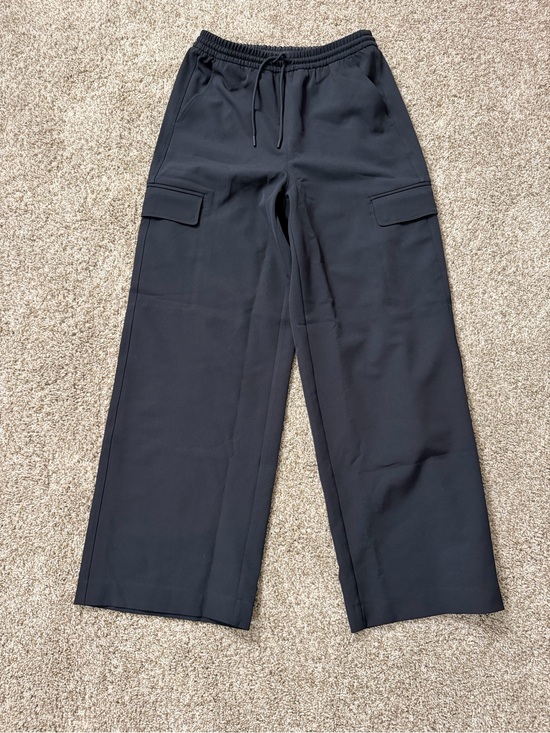 Athleta Pants - Athleta Black Wide-Leg Cargo Trousers with Drawstring Waist